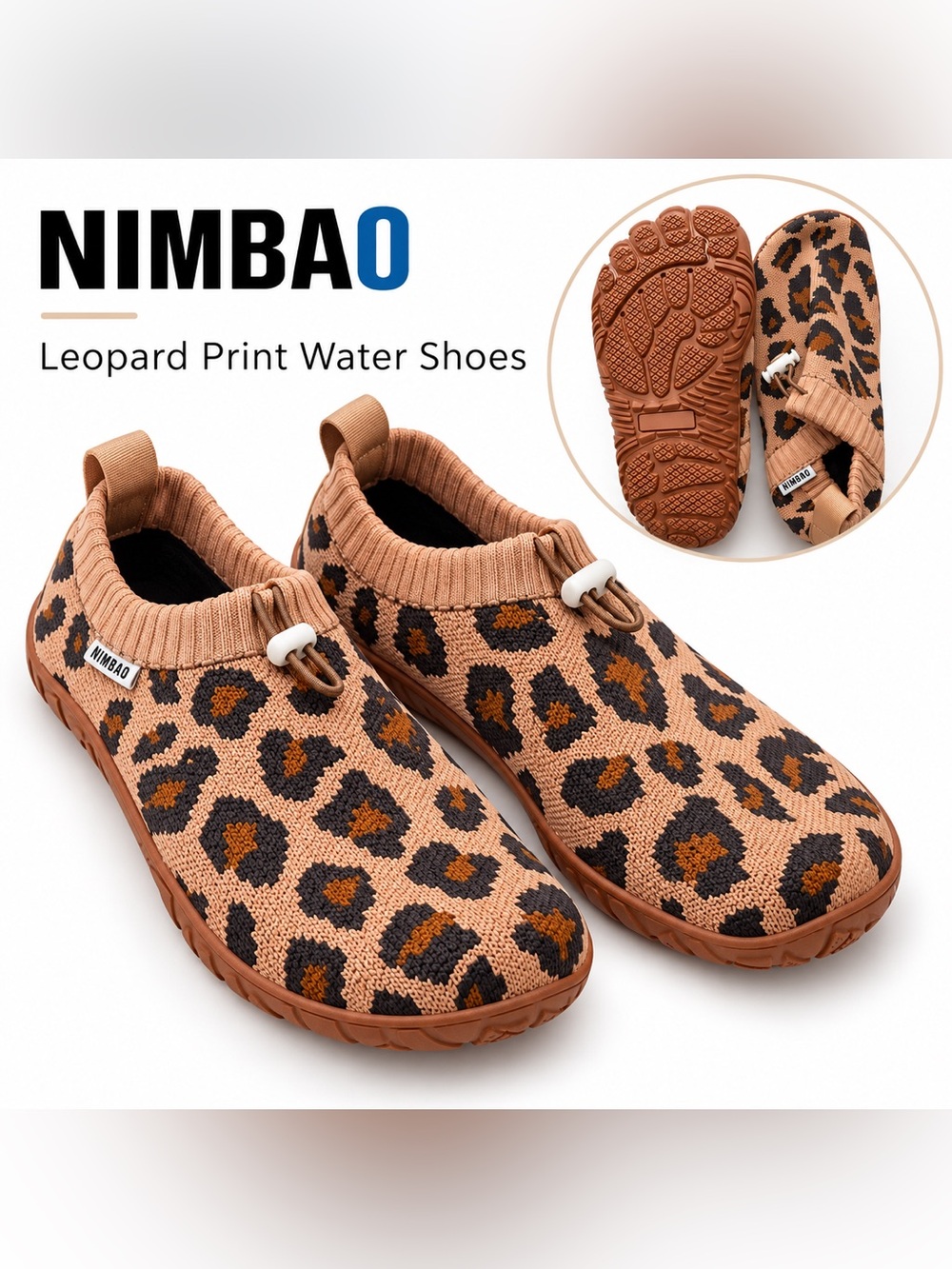Leopard Print Water Shoes in Brown